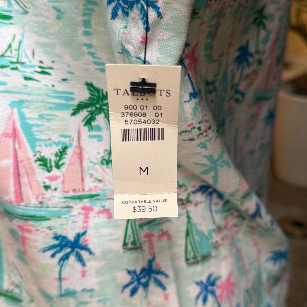 NWT! Talbots Sail Boat/Palm Tree T-shirt - Picture 4 of 5